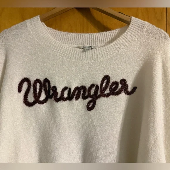 Wrangler Cream Sweater with Maroon Logo - Picture 2 of 5